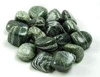 Green Zebra Jasper Tumbled Stone, Healing Crystal, Silver Eye Serpentine